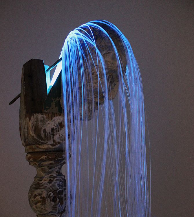 Detail of Water in Tension sculpture by Cheryl Buckmaster, 2023